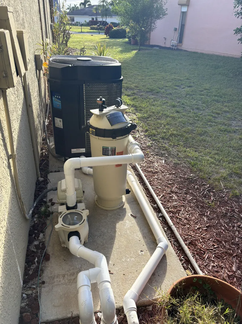 GulfStream heat pump and Pentair pool filter at a Naples home