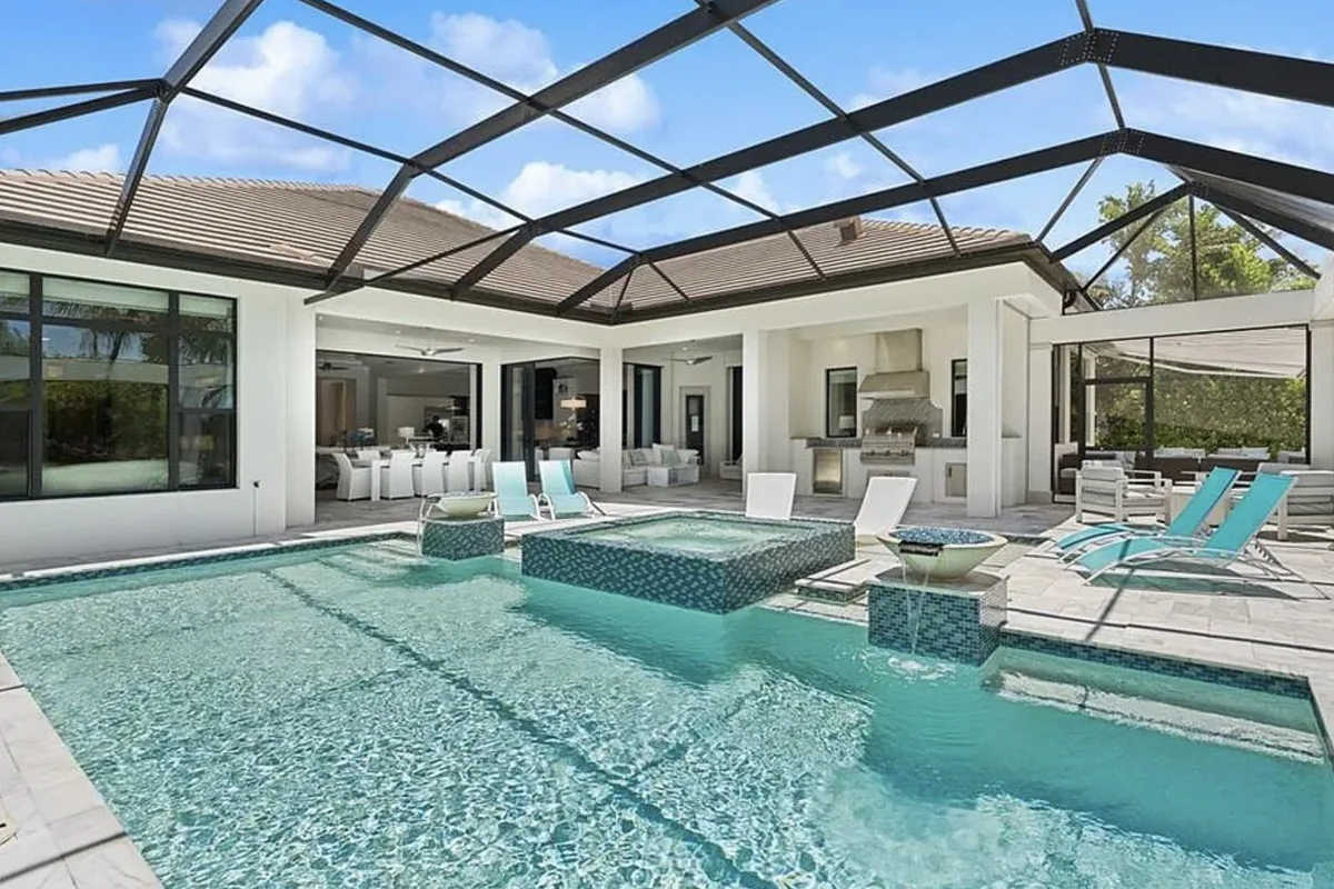 Professionally maintained residential pool in Naples, Florida